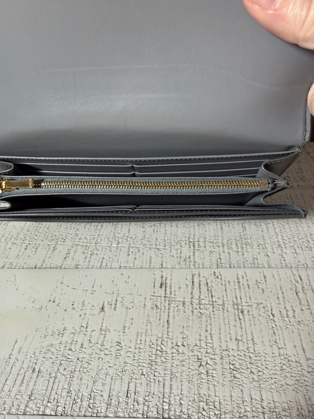 Celine Slate Gray Textured Leather Wallet Clutch - Picture 6 of 6